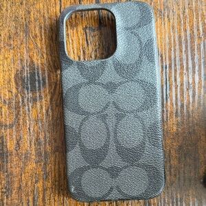 Coach Black Patterned Phone Case
